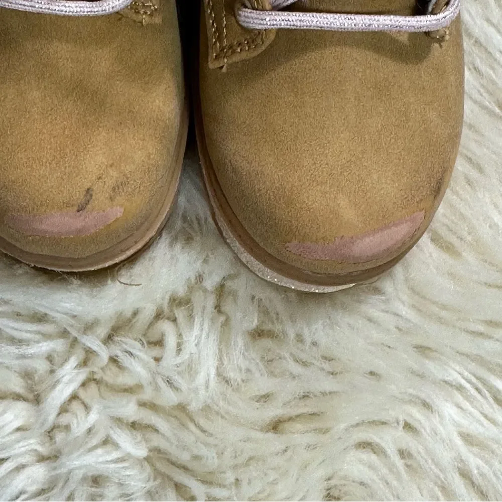 Skechers Tan Faux-Fur Lace-Up Ankle Boots with Glitter Sole